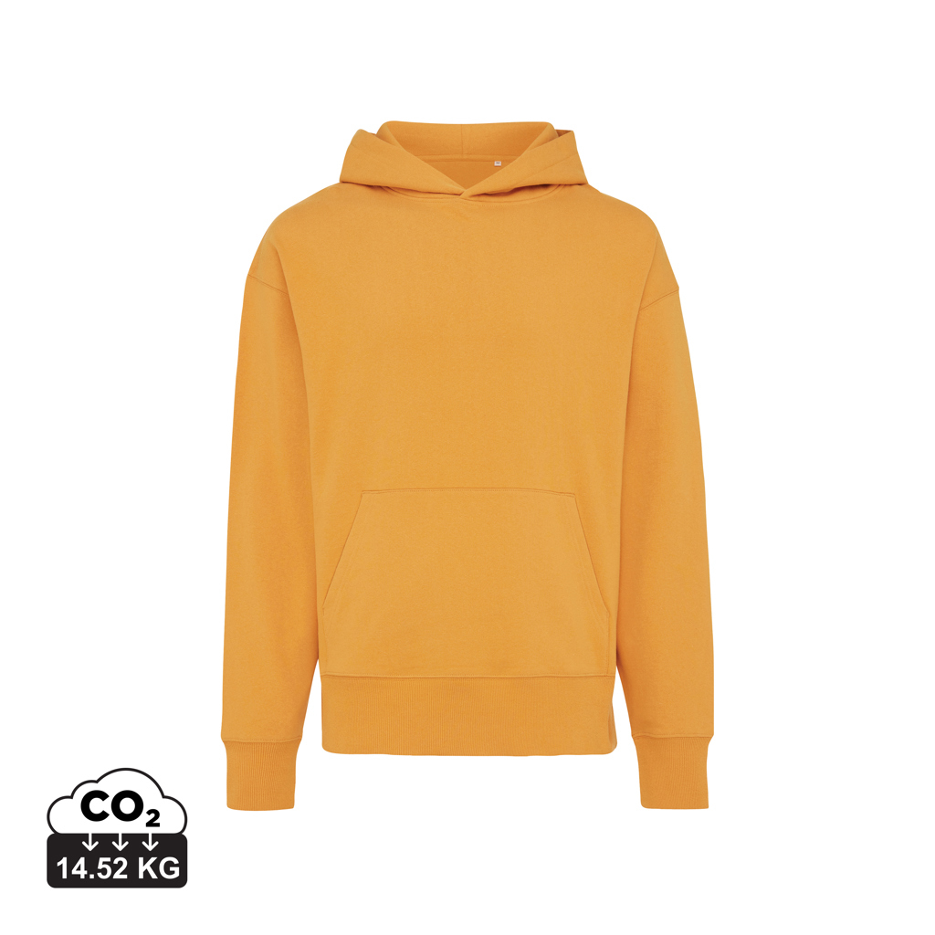 Sweat capuche personnalisable coton recyclé 340g unisexe Iqoniq Yoho sundial orange